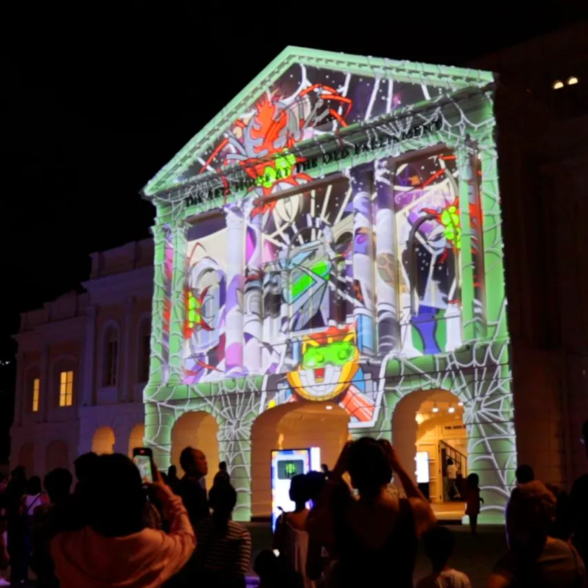 Proyecciones nocturnas en el casco histórico de Singapur - Que ver en Singapur